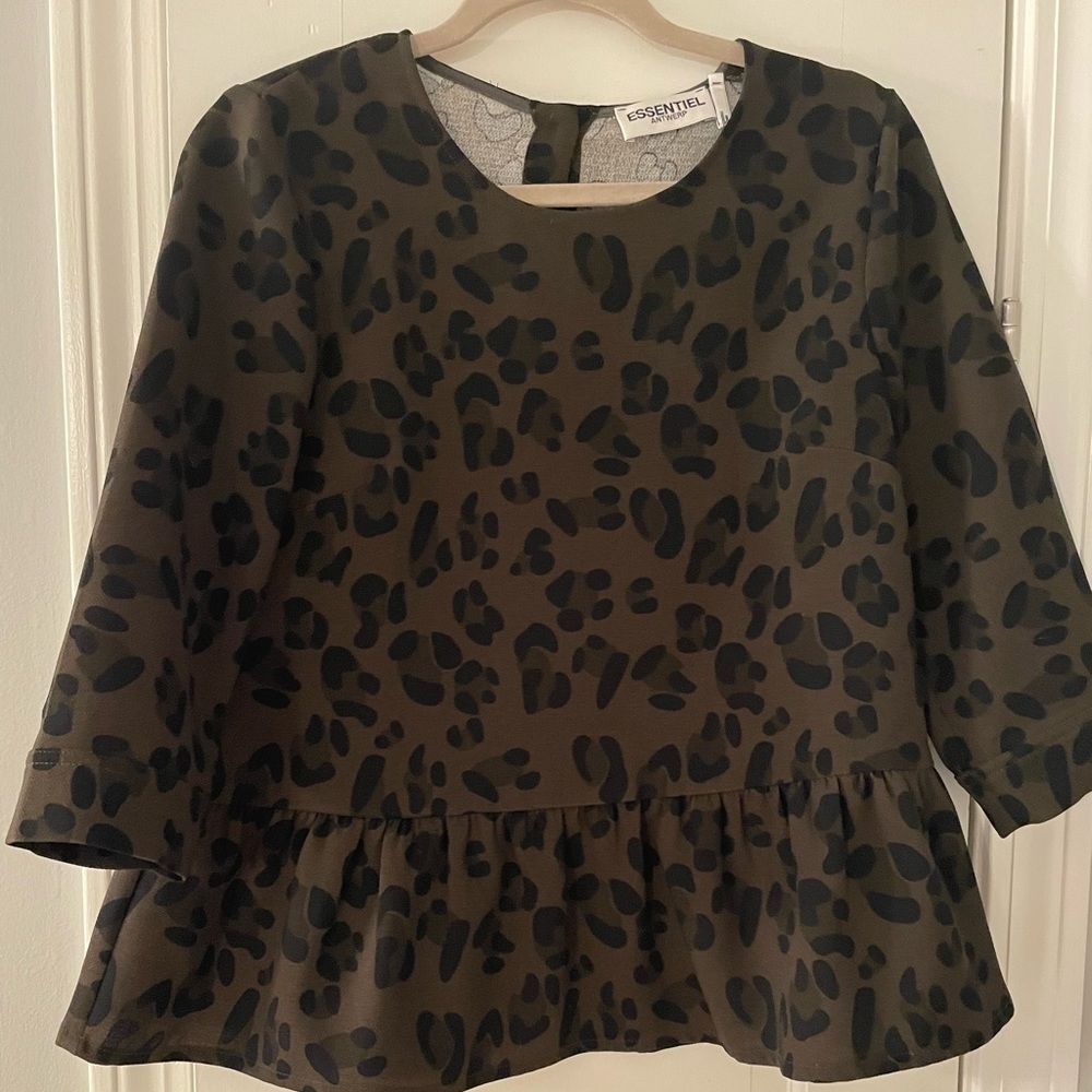 Essentiel Antwerp Leopard Poplin Blouse